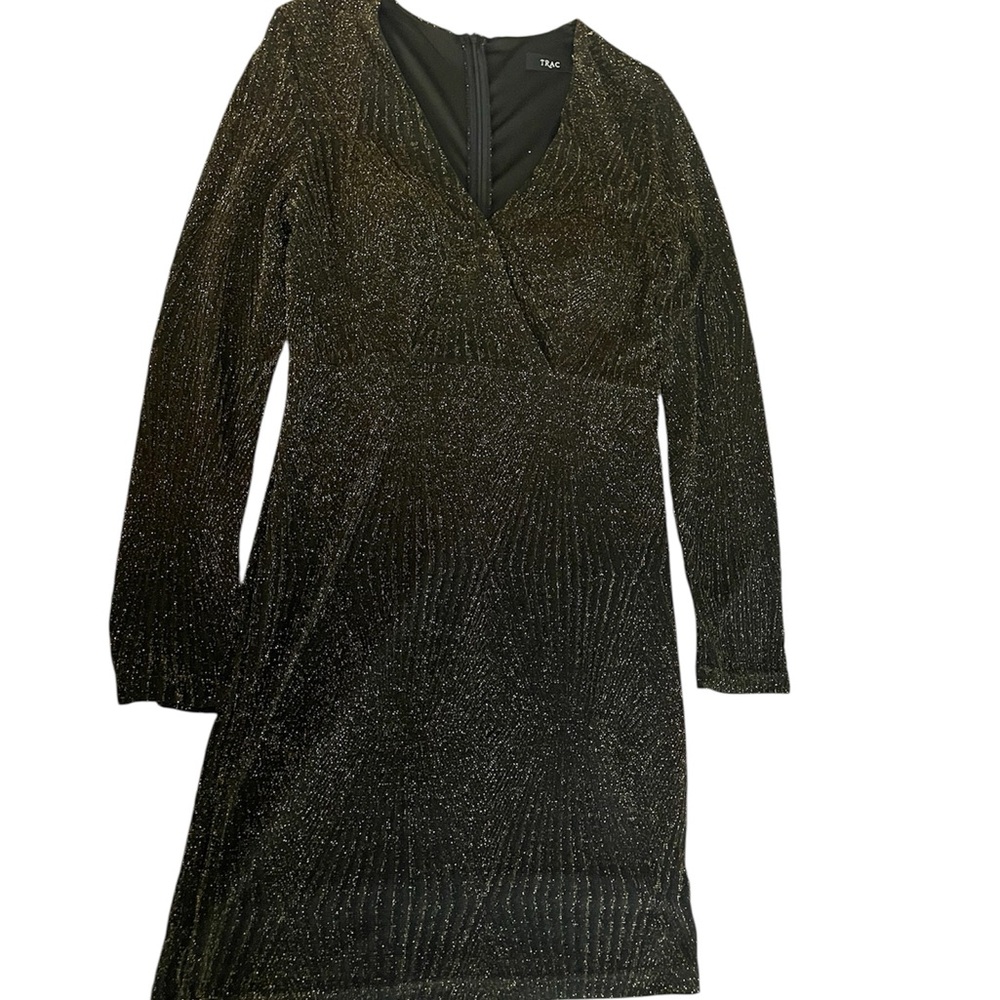 Trac Black Sparkle Long Sleeve Dress